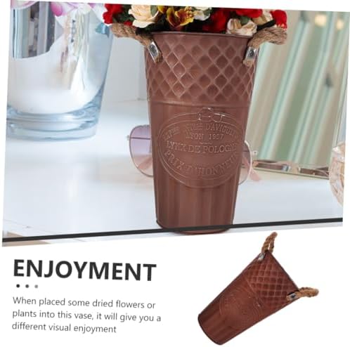 SUPVOX Retro Flower Vase Metal Pitcher for Decor