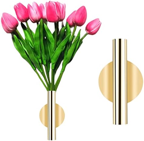 Gold Wall Decor Plant Vase Metal Tube Holder