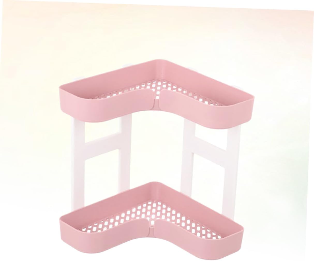 PRETYZOOM 2-Tier Bathroom Countertop Organizer Corner Shelf Rack