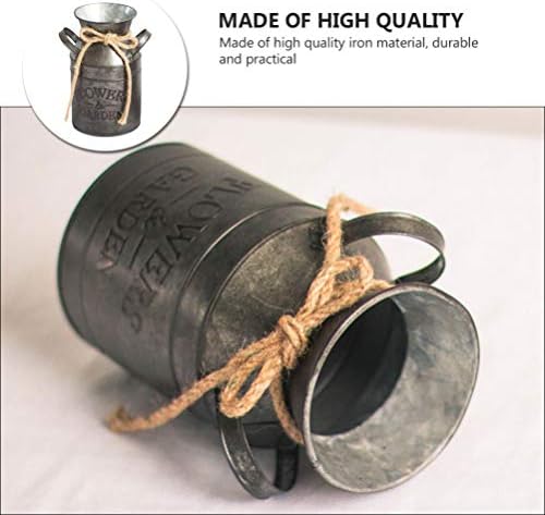 Happyyami Rustic Iron Jug Vase for Home Decor