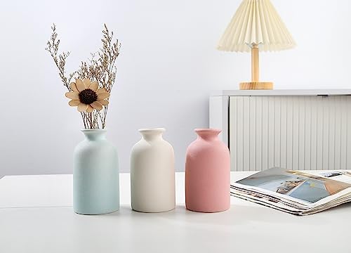 Blue Small Ceramic Vase for Home Decor and Centerpieces