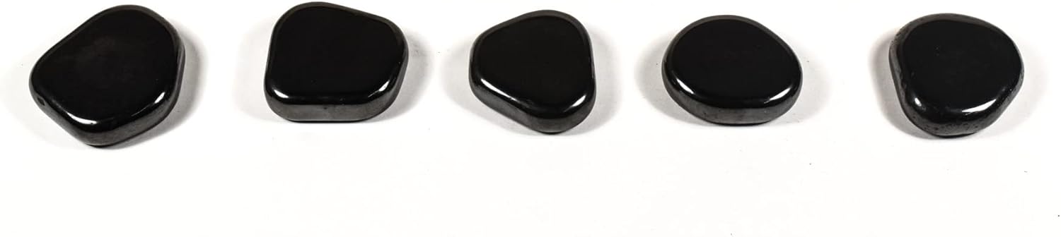 42mm Hematite Tumbled Stones 5pcs Decorative Flat Discs