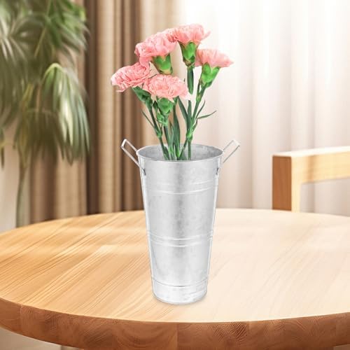 Rustic Vintage Iron Bucket Flower Vase