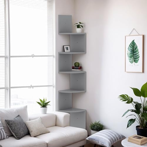 Floating Wall Corner Shelf - Gray Design