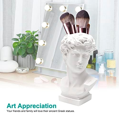 Greek David Statue Head Vase Retro Decor Brush Holder