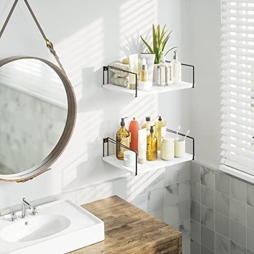 SRIWATANA Wide Floating Wall Shelves Set of 2