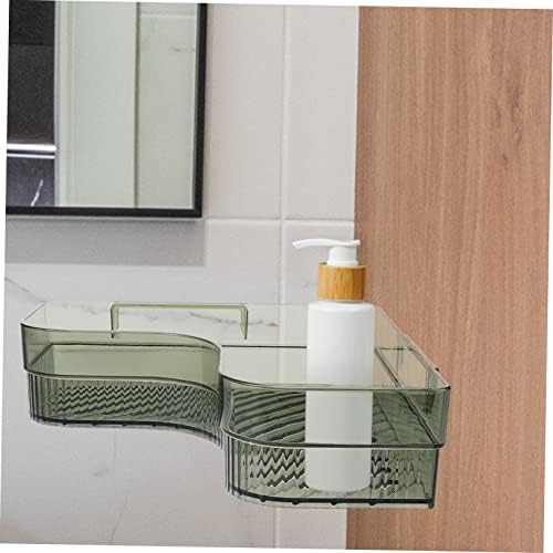 Bathroom Wall Rack with Drainage Green Corner Shelf