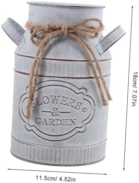 Rustic Galvanized Milk Can Vase for Home Decor