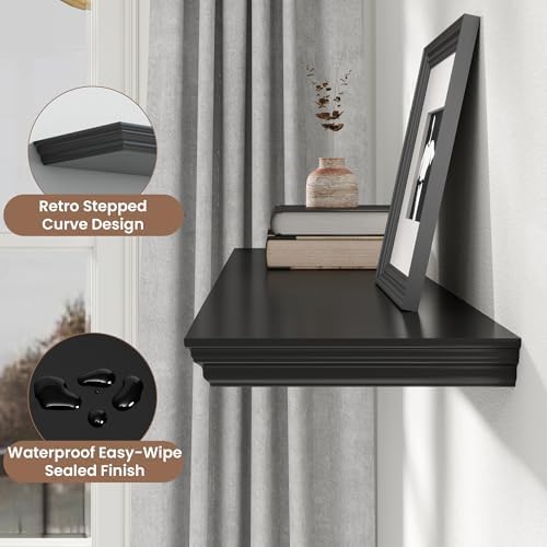 Venusmiles Floating Shelf 48 Inch Black Wall Mount