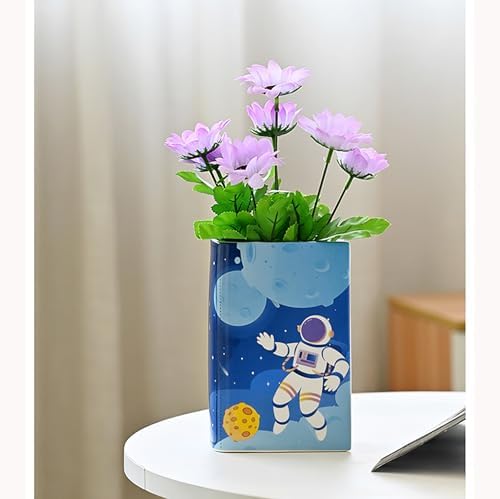 Ceramic Book Shaped Vase for Book Lovers Decor Gift