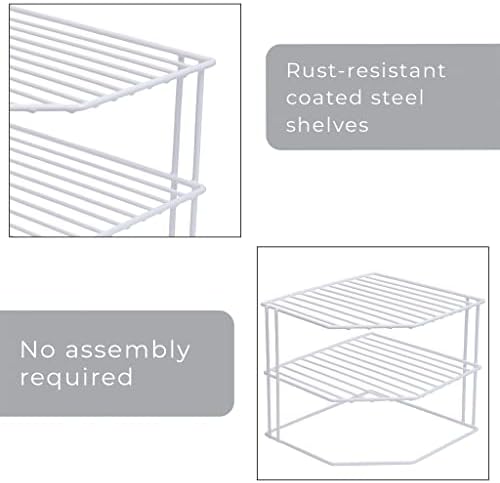 Smart Design 3-Tier Kitchen Corner Shelf Rack - White