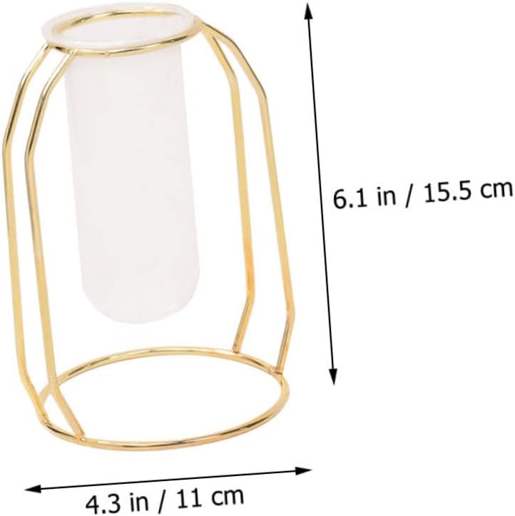 Geometric Iron Vase for Dried Flowers and Hydroponic Displays