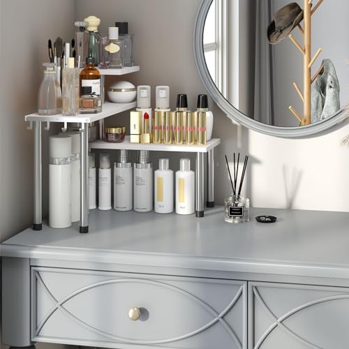 GHWIE 3 Tier Corner Shelf Organizer White