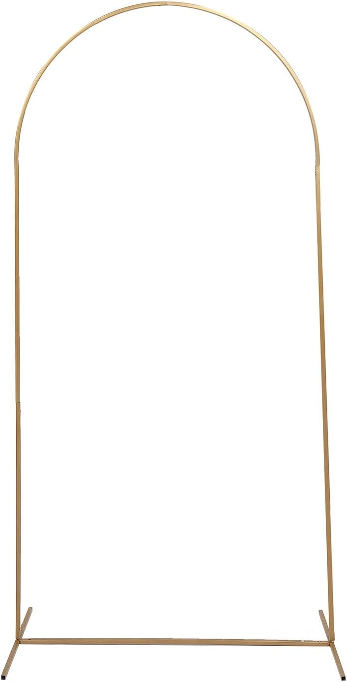 Efavormart 7ft Gold Metal Wedding Arch with Accessories