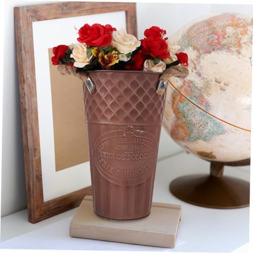 SUPVOX Retro Flower Vase Metal Pitcher for Decor