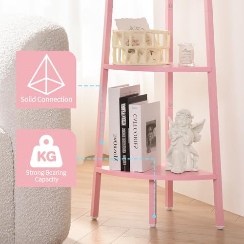 Yoobure 5-Tier Corner Bookshelf with Metal Frame
