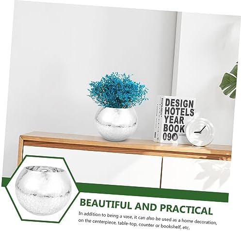 Glass Bubble Bowl Silver Vase For Centerpieces