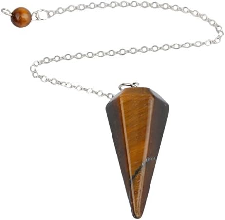 SUNYIK Natural Tigers Eye Pendulum for Dowsing and Reiki