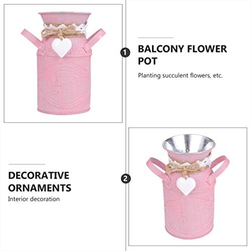 DOITOOL Vintage Pink Galvanized Vase Set