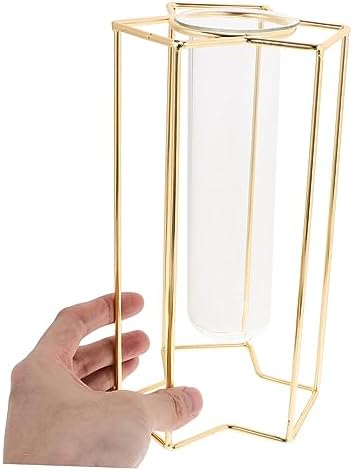 Minimalist Flower Vase with Iron Stand for Home and Office