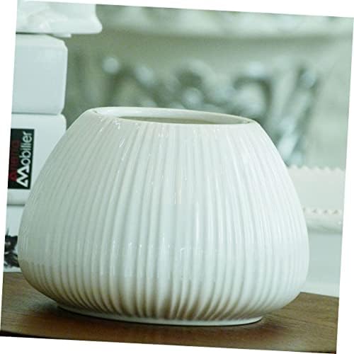 Balacoo White Ceramic Vase 1PC Small Flower Pot Decorative Container