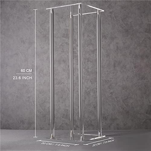 YALLOVE Acrylic Flower Stand Set of 2 Clear Vases