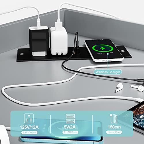 HedoAjim Corner Cabinet with USB and Outlets