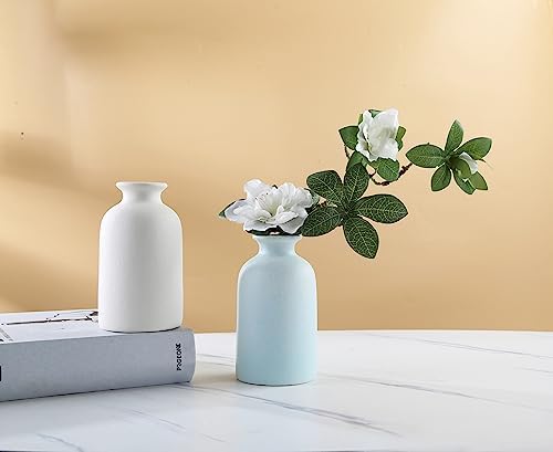 Blue Small Ceramic Vase for Home Decor and Centerpieces