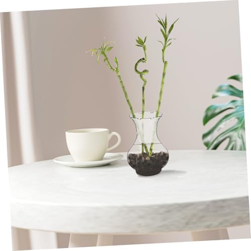 4pcs Clear Plastic Centerpiece Flower Vases with Nonslip Base and Robust Design