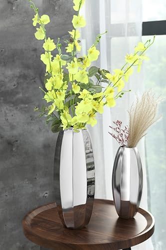 YcQuixoti Silver Prismatic Mirror Vase Stand 913 Inches Tall