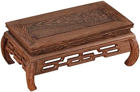 GOLDYWENDY Wooden Carved Base Vase Fishbowl Buddha Statue Display Stand