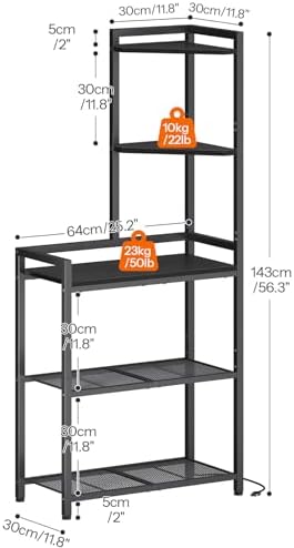 HOOBRO 5-Tier Corner Shelf with LED Light