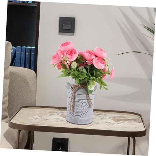 Rustic Galvanized Milk Can Vase for Home Decor
