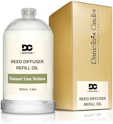 Daniellas Candles Coconut Lime Verbena Reed Diffuser Refill Oil
