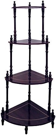39 Tall 4-Tier Corner Shelf with Cherry Finish