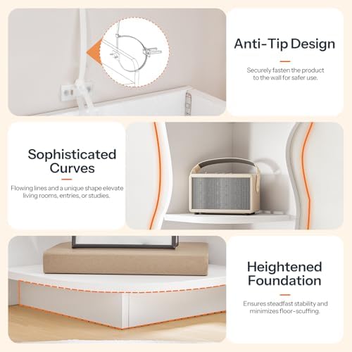 HOOBRO 5-Tier Corner Bookshelf with LED Light