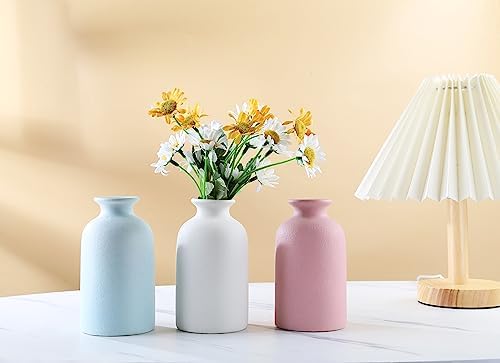 Blue Small Ceramic Vase for Home Decor and Centerpieces