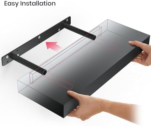 Ballucci Floating Shelves Set of 3 Black 16 Inch