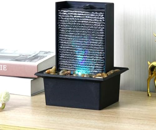 Small Indoor Tabletop Fountain with LED Lights