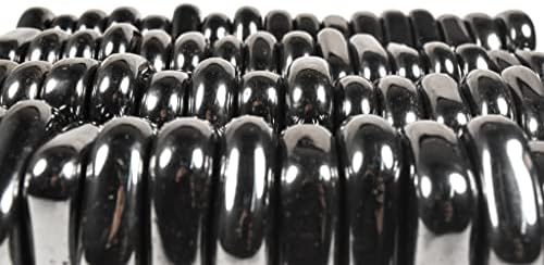 42mm Hematite Tumbled Stones 5pcs Decorative Flat Discs