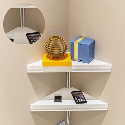 Evron Wall Mount Corner Shelf 2 Pack White