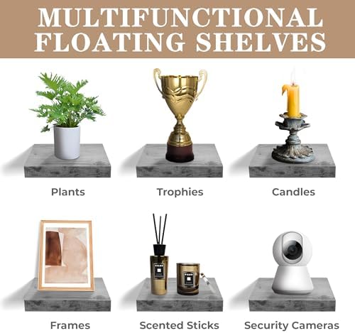 Sorbus 4 Square Floating Shelves for Wall Decor