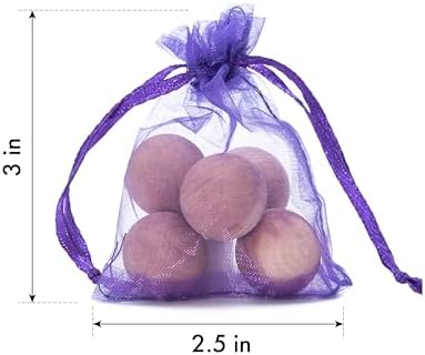 120 Pcs Red Cedar Balls with Satin Bags