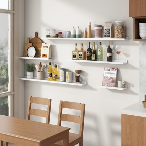 FLYJOE Picture Ledge Shelf Set of 8 Matte White