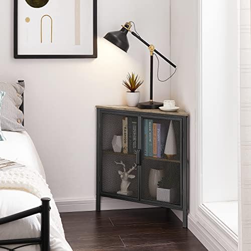 VECELO 3-Tier Corner Shelf Organizer Grey