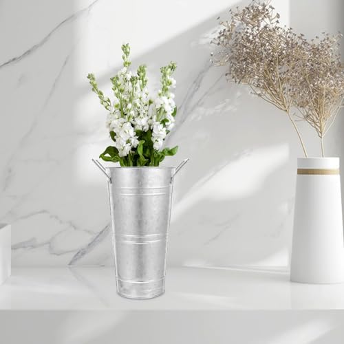 Rustic Vintage Iron Bucket Flower Vase