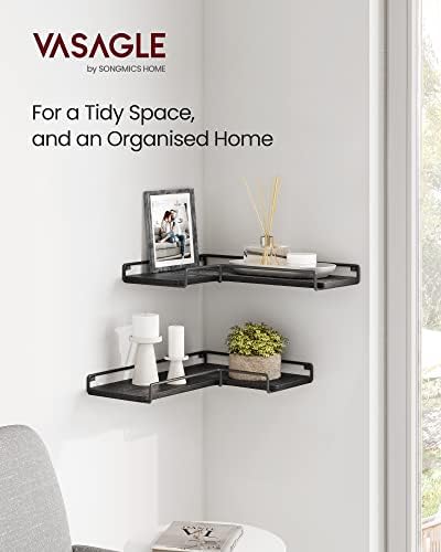 VASAGLE Corner Shelf Wall Mount Set of 2 Black