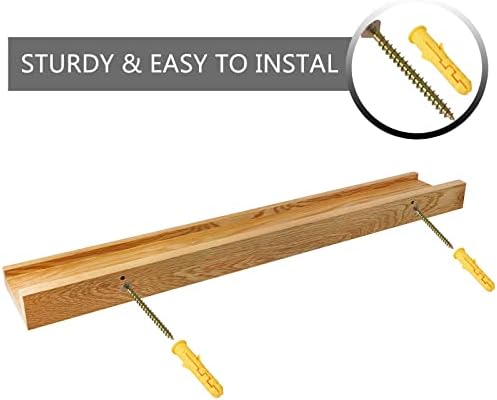 24 Inch Floating Shelf Natural Solid Oak Wood
