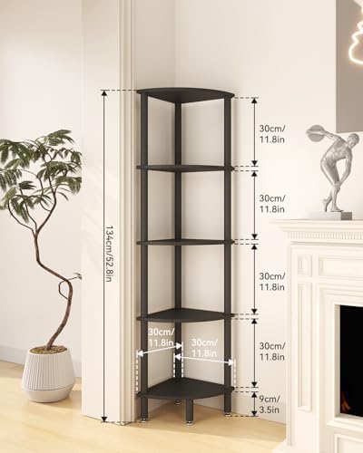 IBUYKE 5 Tier Corner Shelf Stand Black