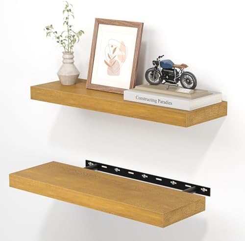 Axeman Burnt Oak Floating Shelves Set of 2